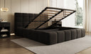 Designer-Polsterbett Marshmallow aus Samett mat Stauraum