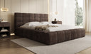 Designer-Polsterbett Marshmallow aus Cord mat Stauraum