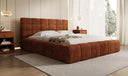 Designer-Polsterbett Marshmallow aus Cord mat Stauraum