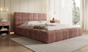 Designer-Polsterbett Marshmallow aus Cord mat Stauraum