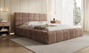 Designer-Polsterbett Marshmallow aus Cord mat Stauraum