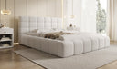 Designer-Polsterbett Marshmallow aus Teddy-Bouclé mat Stauraum