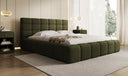 Designer-Polsterbett Marshmallow aus Teddy-Bouclé mat Stauraum