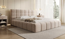 Designer-Polsterbett Marshmallow aus Strukturstoff mat Stauraum
