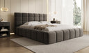 Designer-Polsterbett Marshmallow aus Strukturstoff mat Stauraum