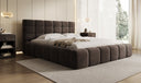 Designer-Polsterbett Marshmallow aus Samett mat Stauraum