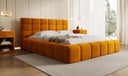 Designer-Polsterbett Marshmallow aus Samett mat Stauraum