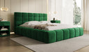 Designer-Polsterbett Marshmallow aus Samett mat Stauraum