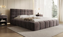 Designer-Polsterbett Marshmallow aus Samett mat Stauraum