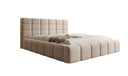 Designer-Polsterbett Marshmallow aus Strukturstoff mat Stauraum