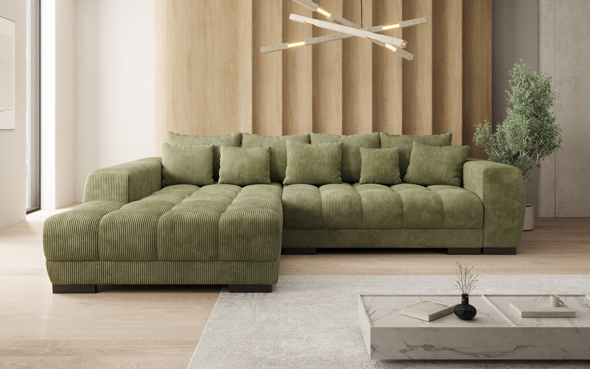 Designer Sofa Balu mit Schlaffunktion und Stauraum in Cord