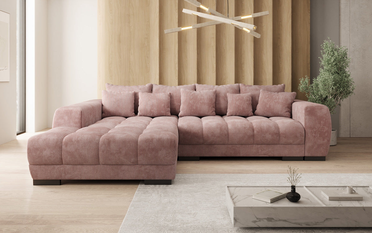 Designer Sofa Balu mit Schlaffunktion und Stauraum in Cord