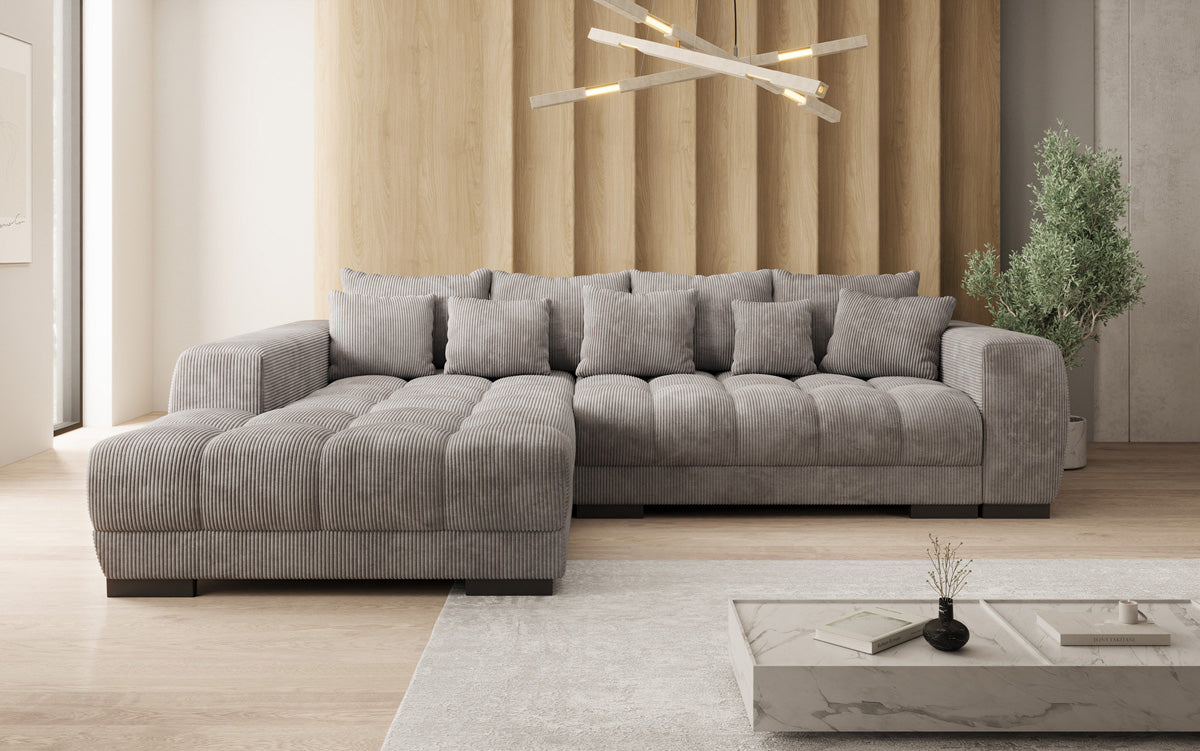 Designer Sofa Balu mit Schlaffunktion und Stauraum in Cord