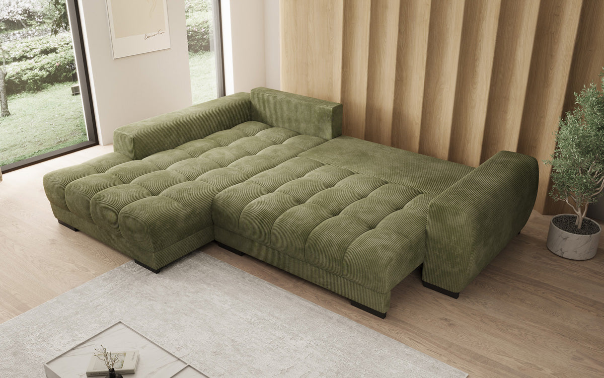 Designer Sofa Balu mit Schlaffunktion und Stauraum in Cord