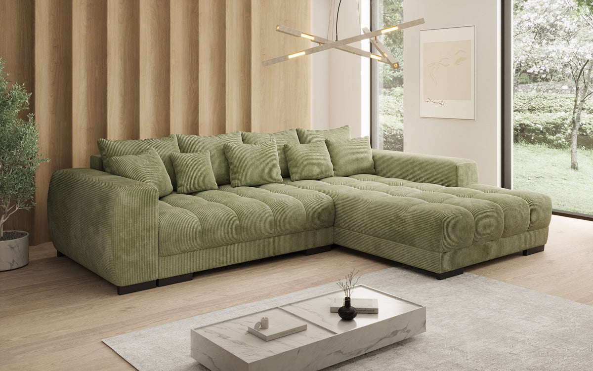 Designer Sofa Balu mit Schlaffunktion und Stauraum in Cord