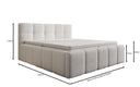 Lit rembourré design Romy en Peluche Bouclé avec espace de rangement, matelas inclus