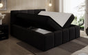 Lit rembourré design Romy en Peluche Bouclé avec espace de rangement, matelas inclus