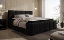 Lit rembourré design Romy en Peluche Bouclé avec espace de rangement, matelas inclus