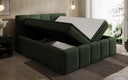 Lit rembourré design Romy en Peluche Bouclé avec espace de rangement, matelas inclus