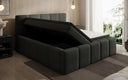 Lit rembourré design Romy en Peluche Bouclé avec espace de rangement, matelas inclus