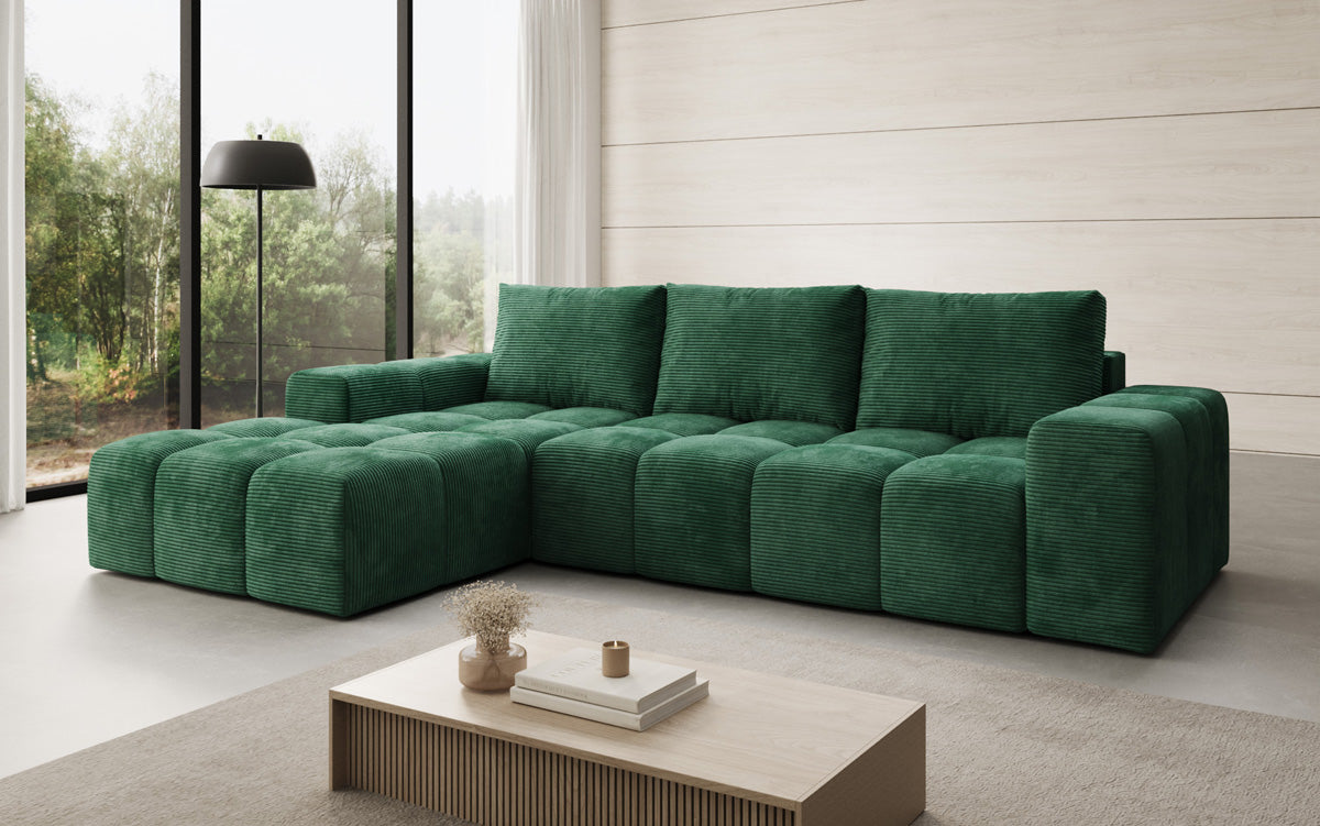 Designer Sofa Aila mit Schlaf- und Klappfunktion in Cord