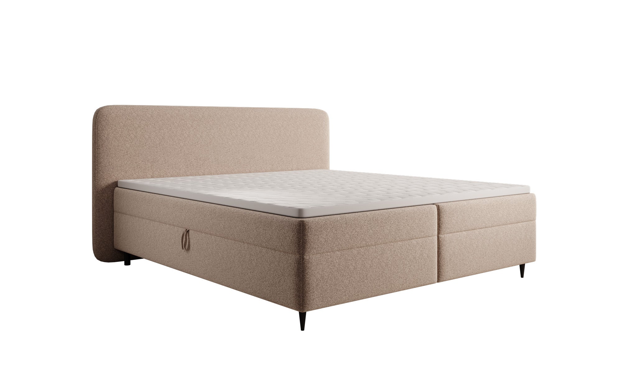 Boxspringbett Nea am Strukturstoff mat Stauraum