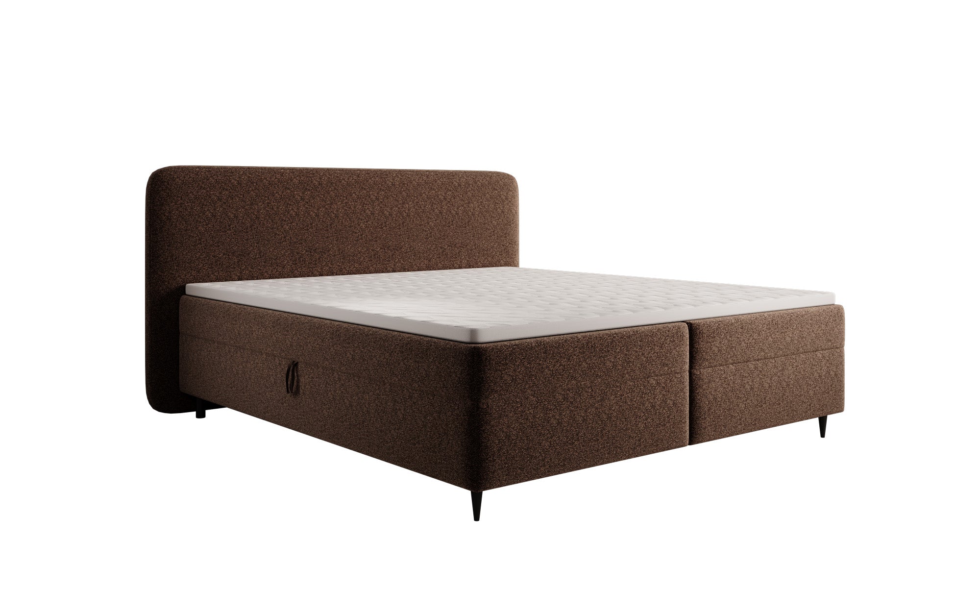 Boxspringbett Nea am Strukturstoff mat Stauraum