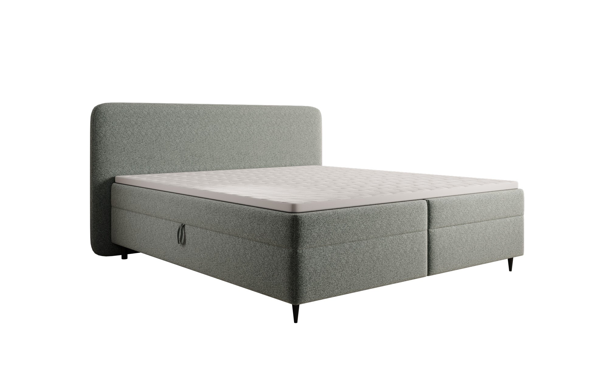 Boxspringbett Nea am Strukturstoff mat Stauraum