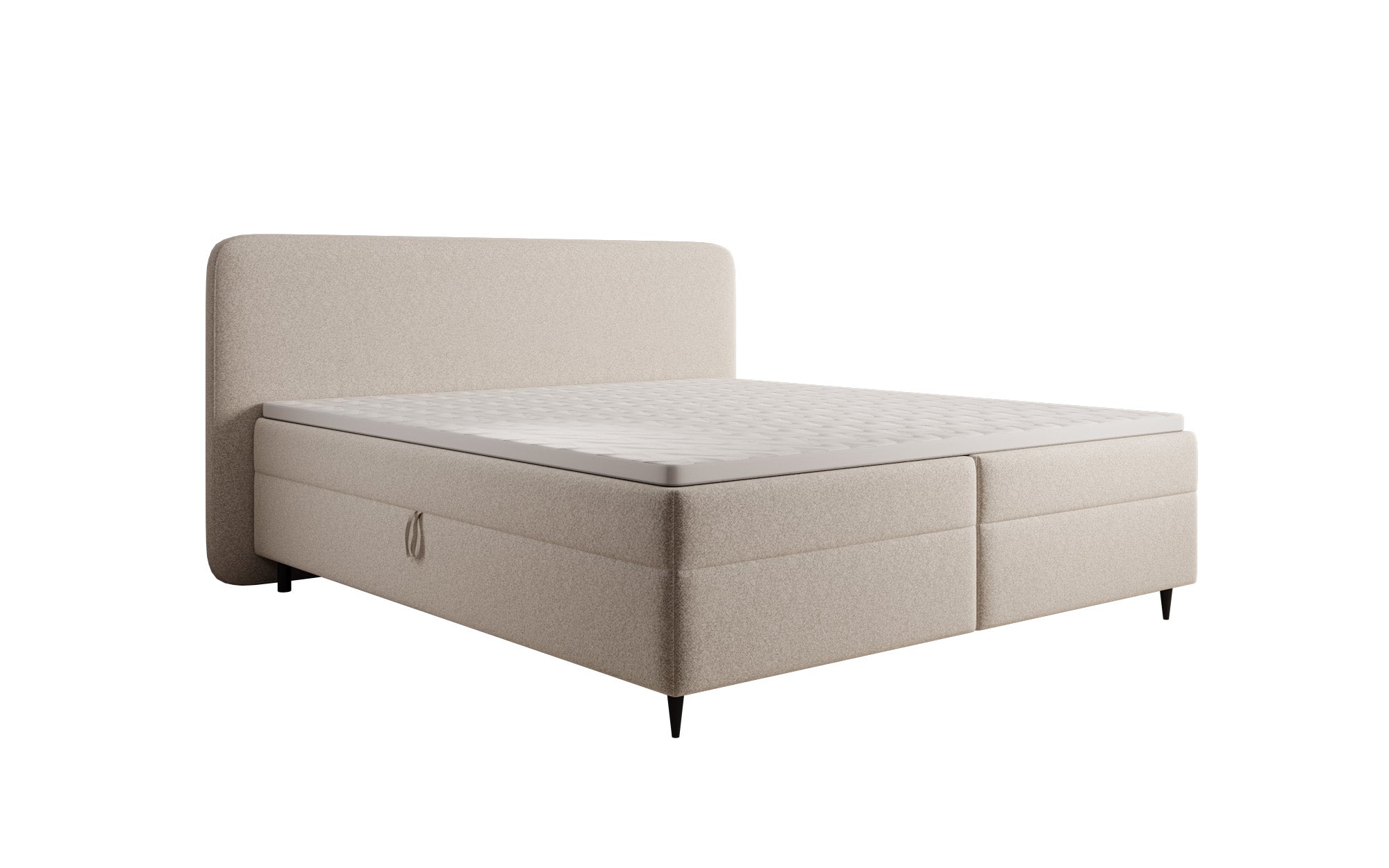 Boxspringbett Nea am Strukturstoff mat Stauraum