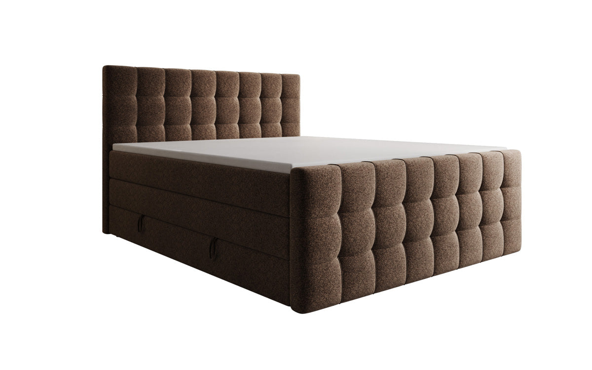 Boxspringbett Ascot am Strukturstoff mat Stauraum