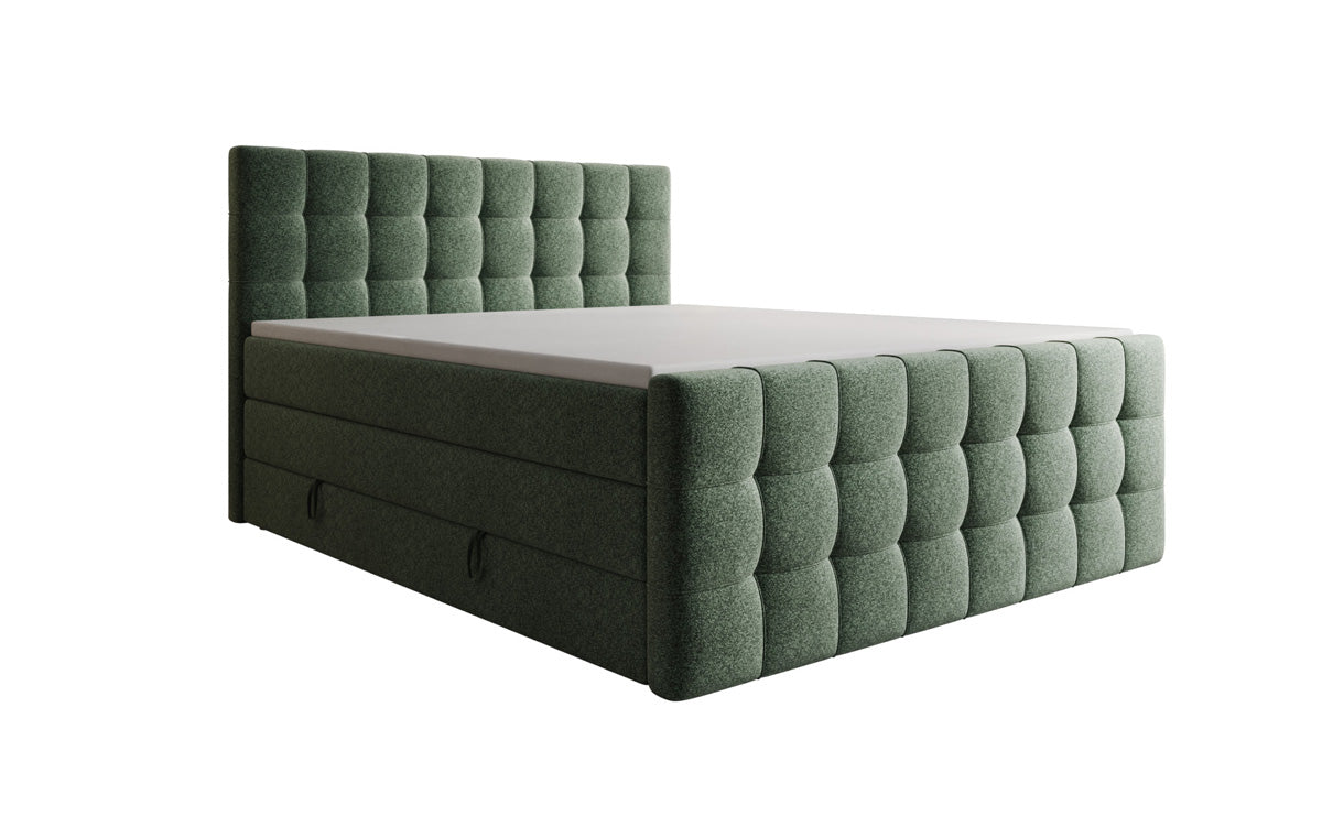 Boxspringbett Ascot am Strukturstoff mat Stauraum