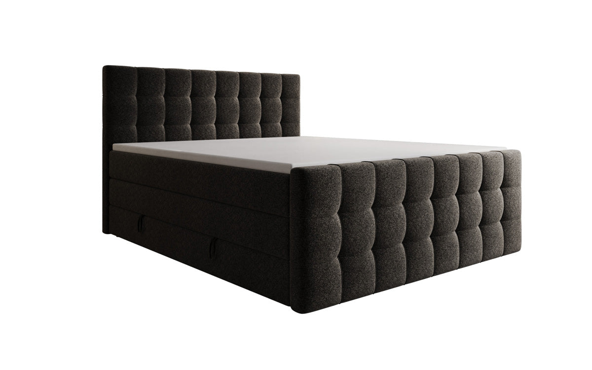 Boxspringbett Ascot am Strukturstoff mat Stauraum