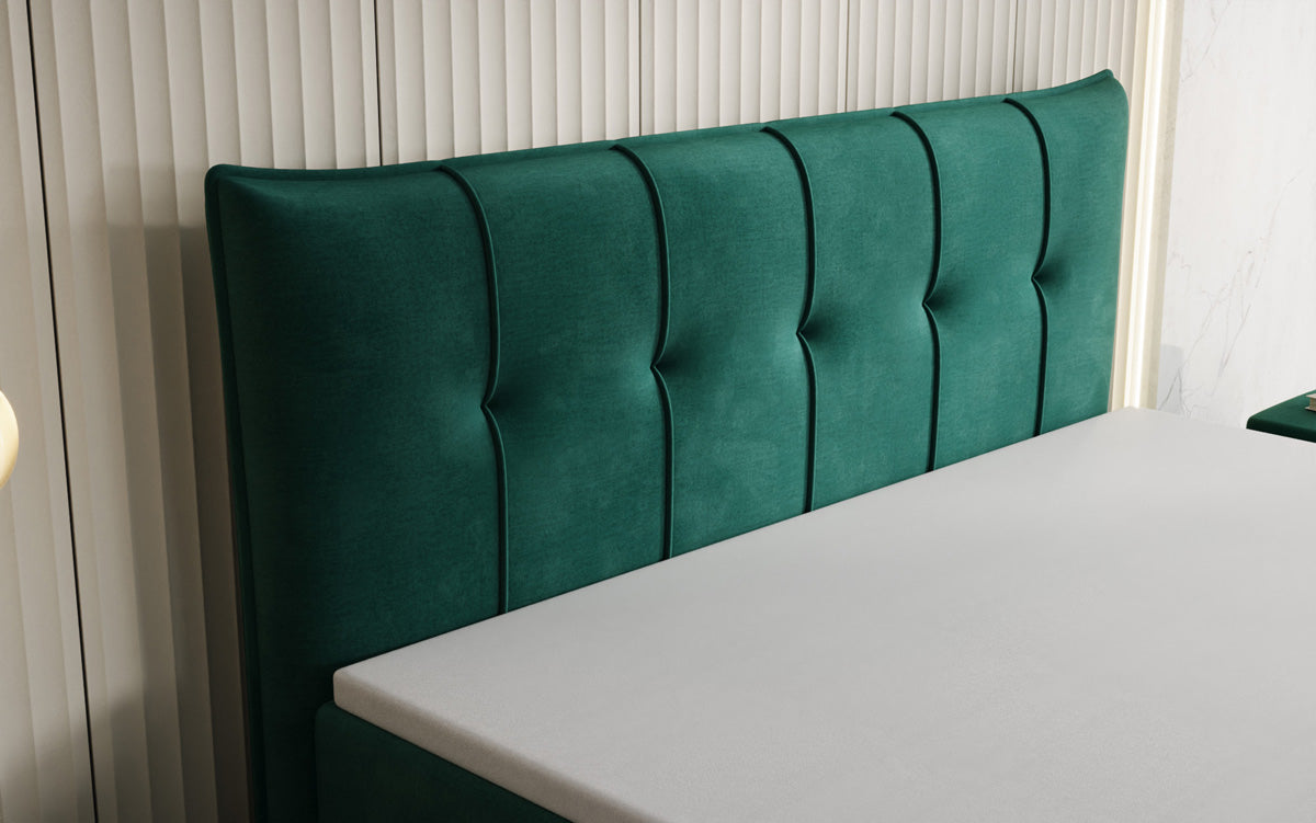 Lit boxspring Treviso avec rangement en Velours