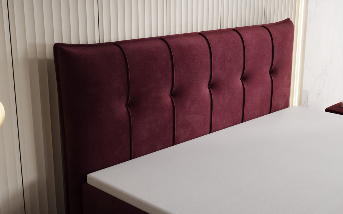Lit boxspring Treviso avec rangement en Velours