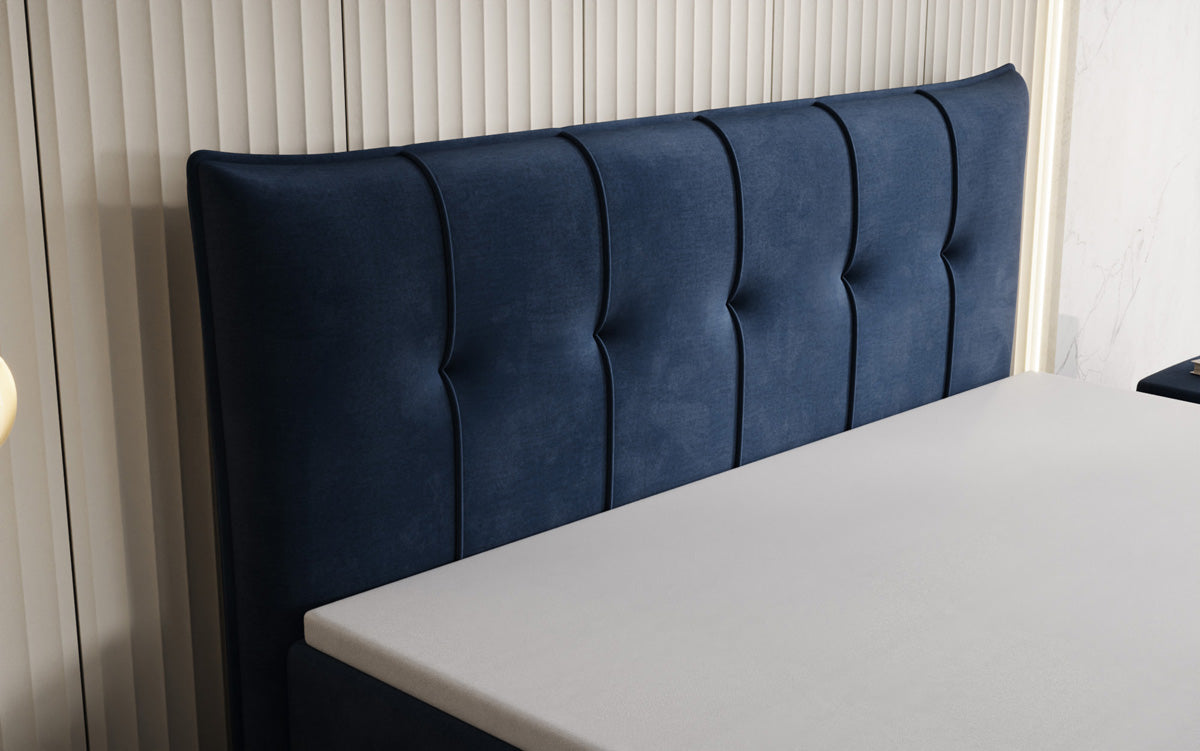 Lit boxspring Treviso avec rangement en Velours