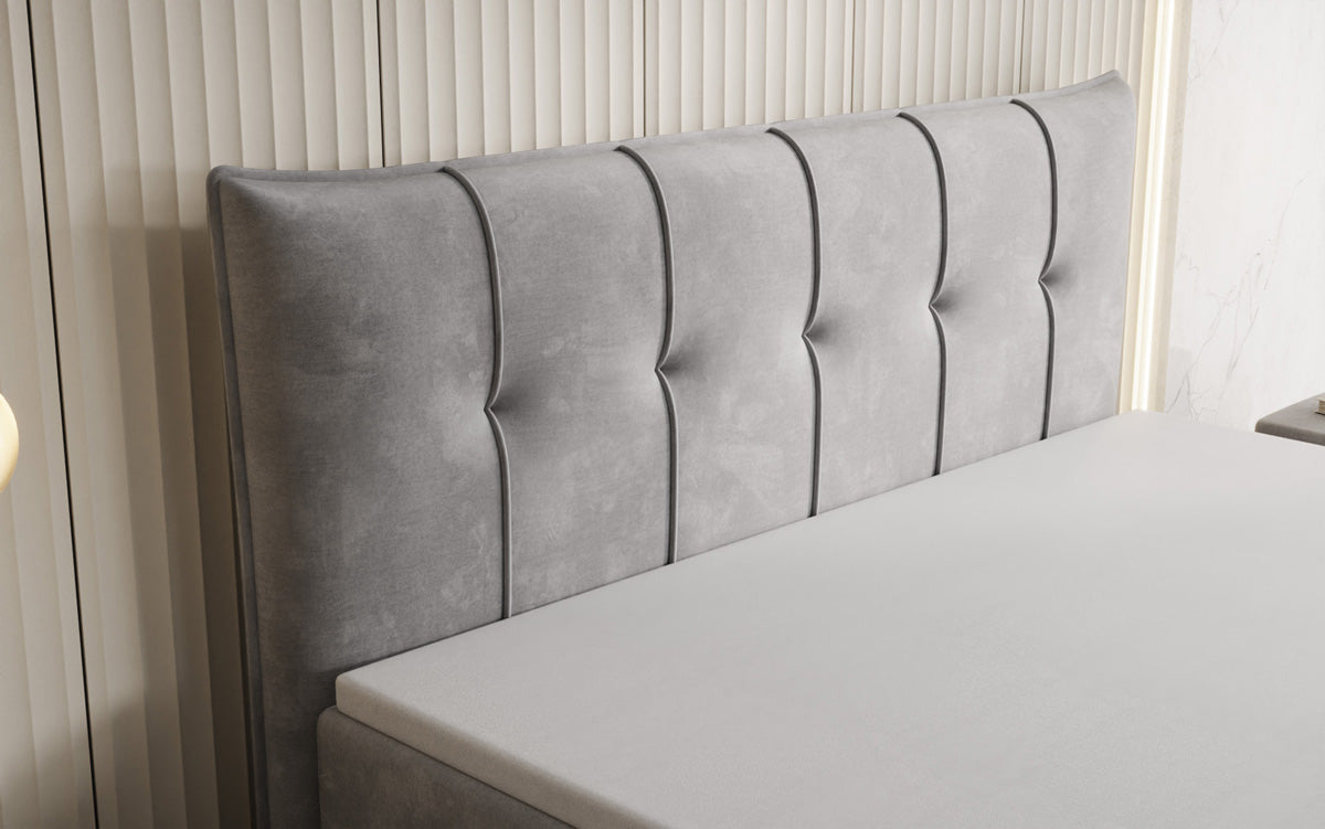 Lit boxspring Treviso avec rangement en Velours