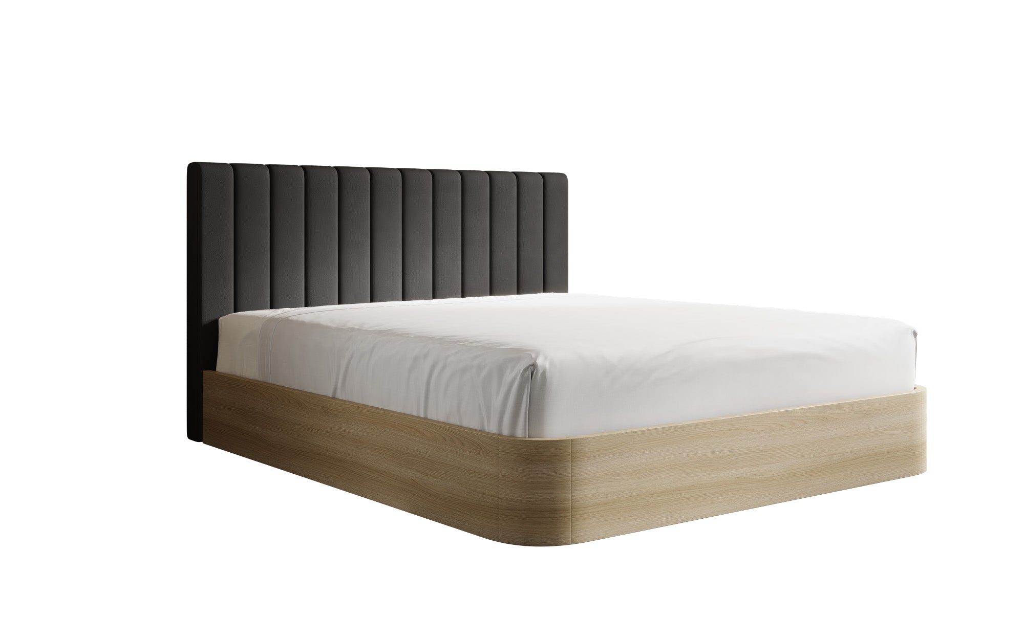 Lit rembourré design Fiore Linea en Tissu avec espace de rangement