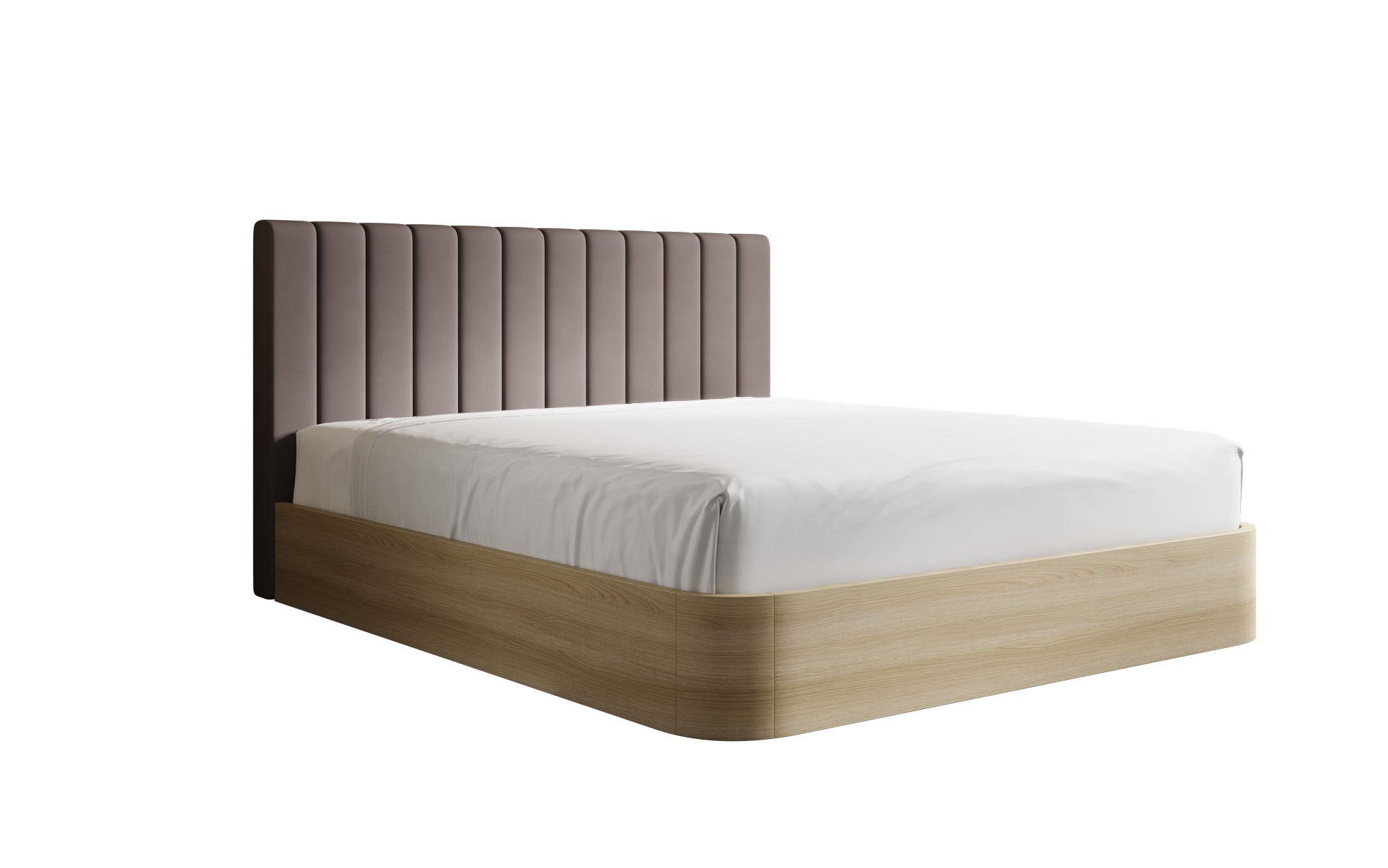 Lit rembourré design Fiore Linea en Tissu avec espace de rangement
