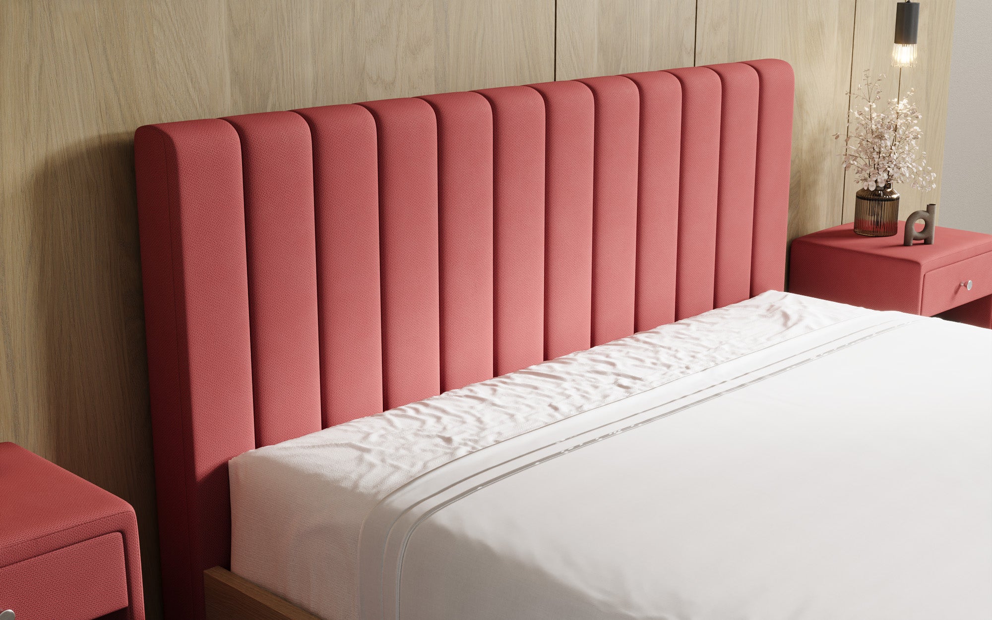 Lit rembourré design Fiore Linea en Tissu avec espace de rangement
