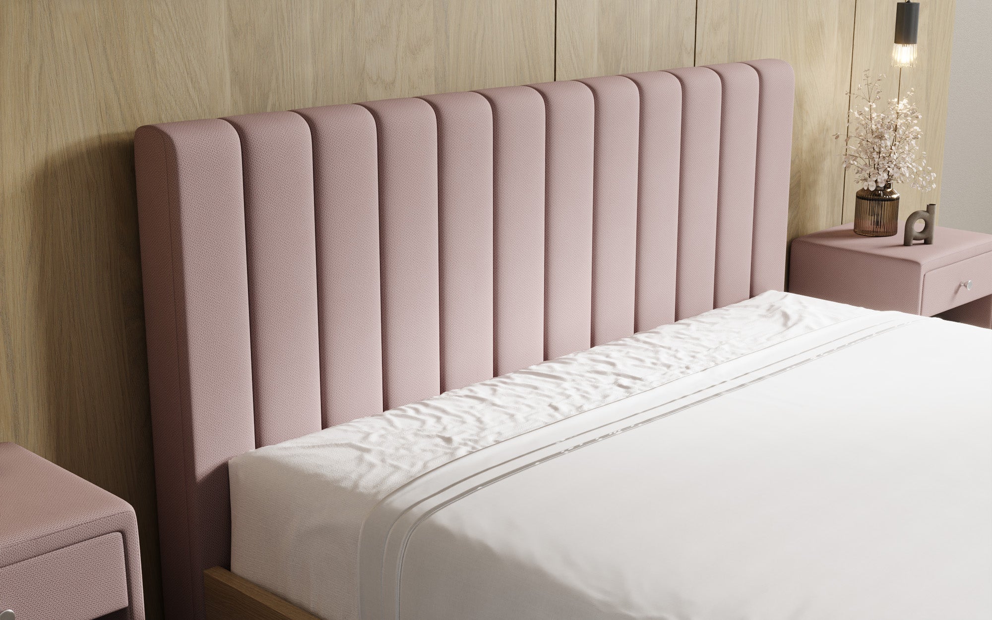 Lit rembourré design Fiore Linea en Tissu avec espace de rangement