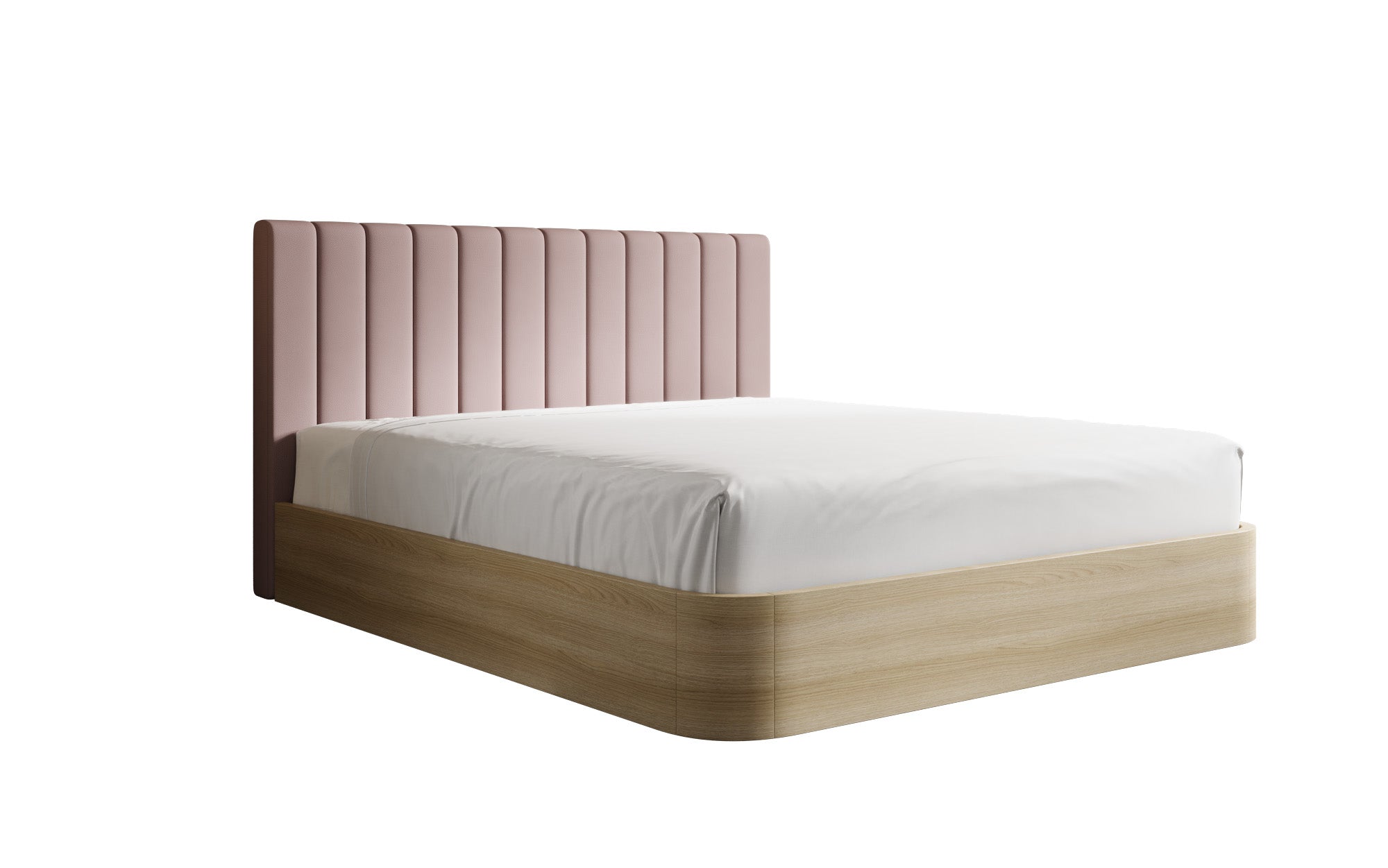 Lit rembourré design Fiore Linea en Tissu avec espace de rangement