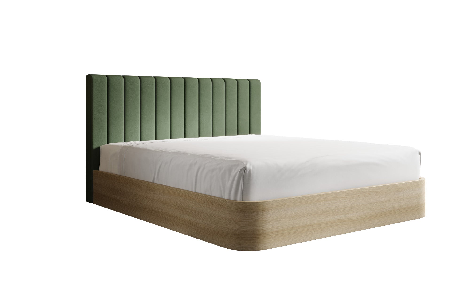 Lit rembourré design Fiore Linea en Tissu avec espace de rangement