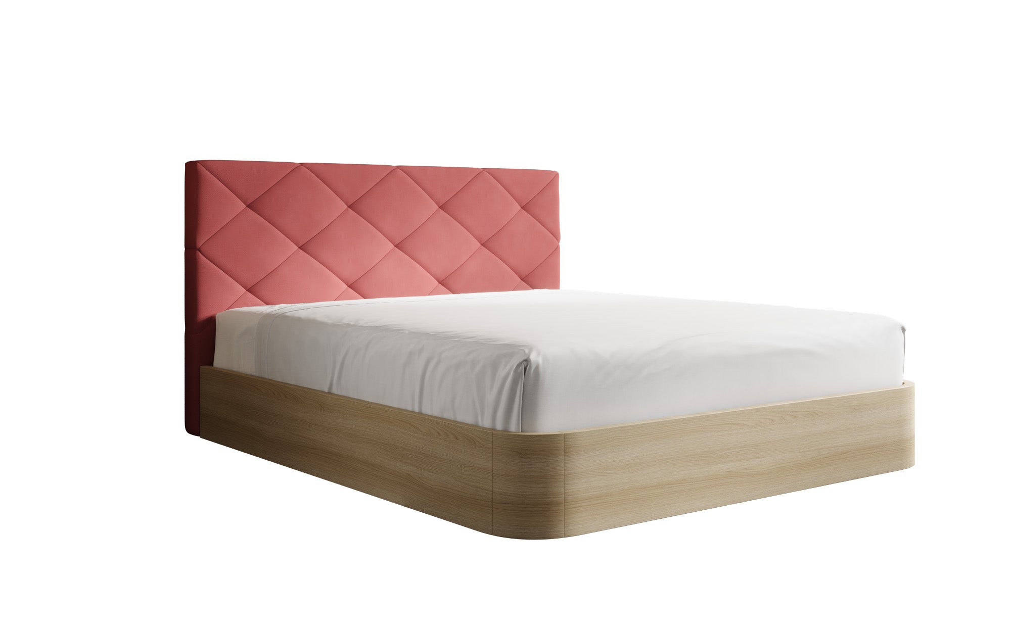 Lit rembourré design Fiore Caro en Tissu avec espace de rangement