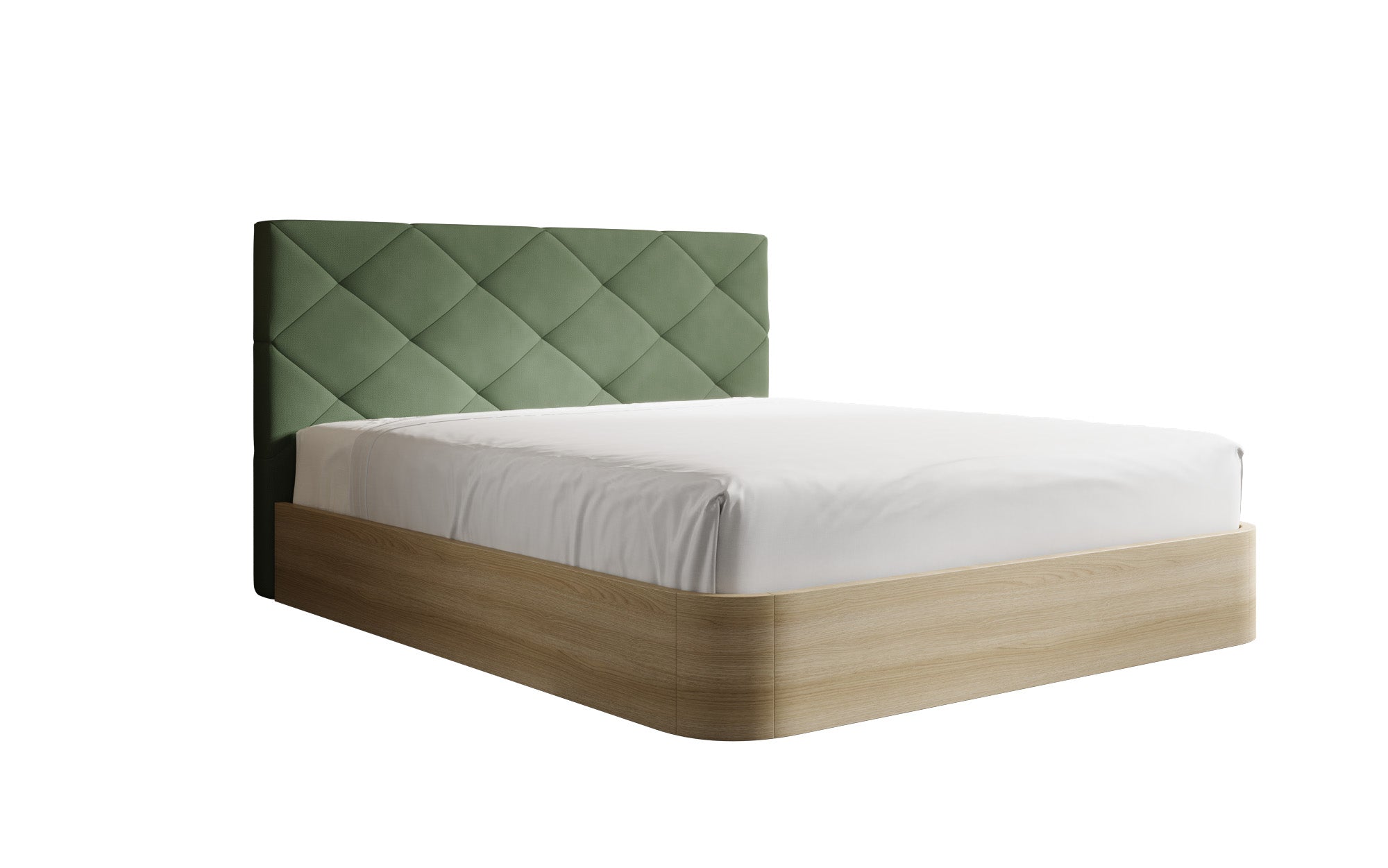 Lit rembourré design Fiore Caro en Tissu avec espace de rangement