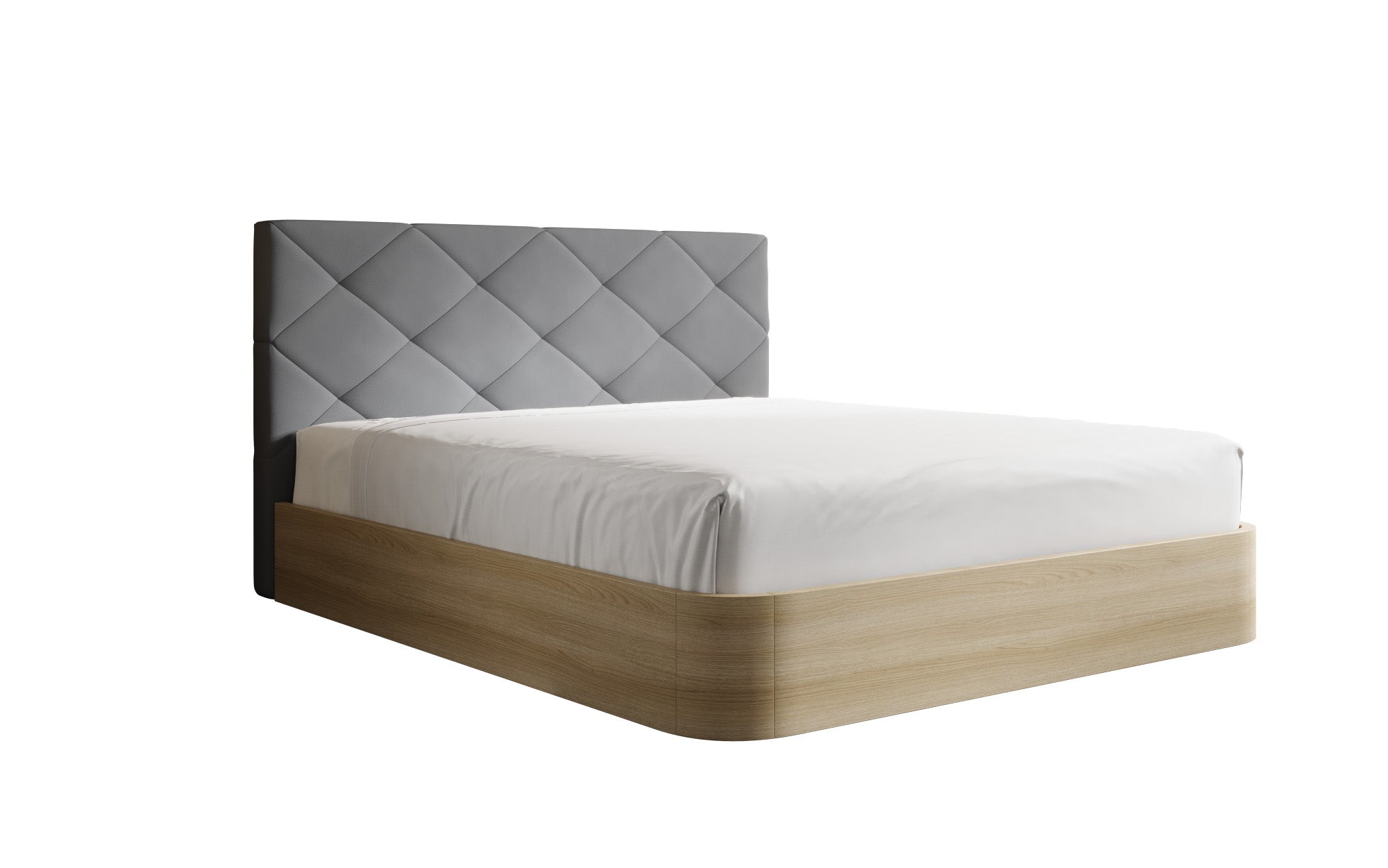 Lit rembourré design Fiore Caro en Tissu avec espace de rangement