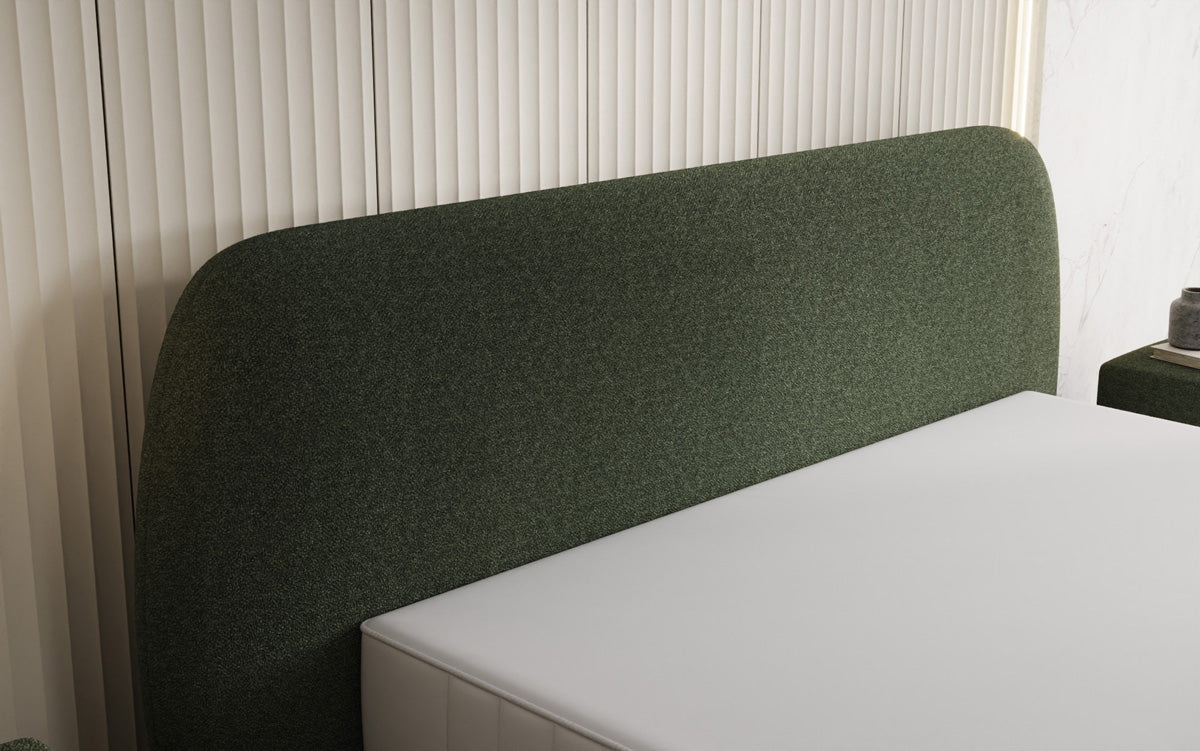 Designer Polsterbett Nella in Teddy Bouclé mit Stauraum