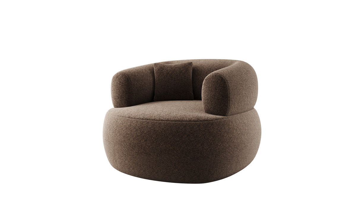Designer sofa armchair Bao in textured fabric - 360° swivel function