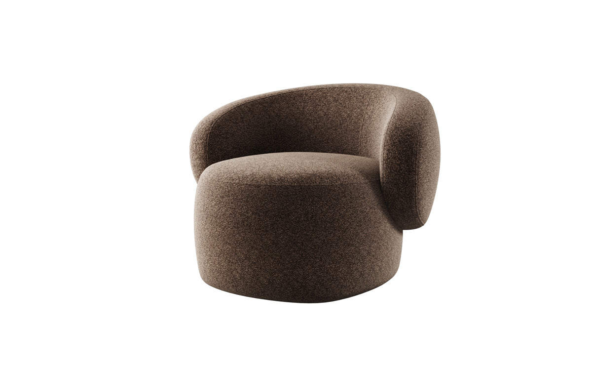 Designer armchair Kai in textured fabric - 360° swivel function