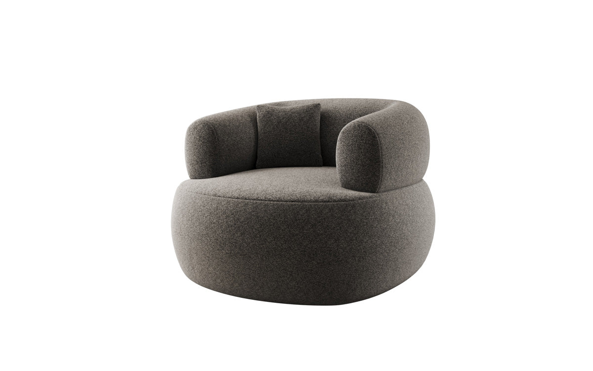 Designer sofa armchair Bao in textured fabric - 360° swivel function
