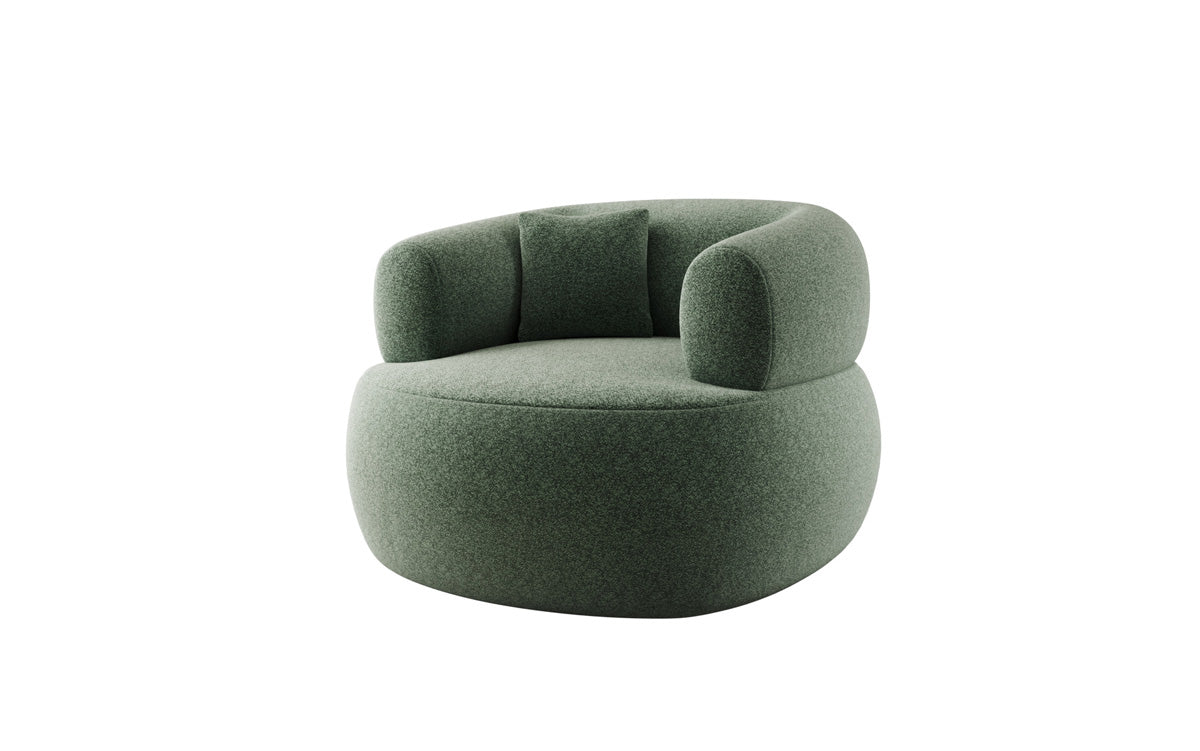 Designer sofa armchair Bao in textured fabric - 360° swivel function